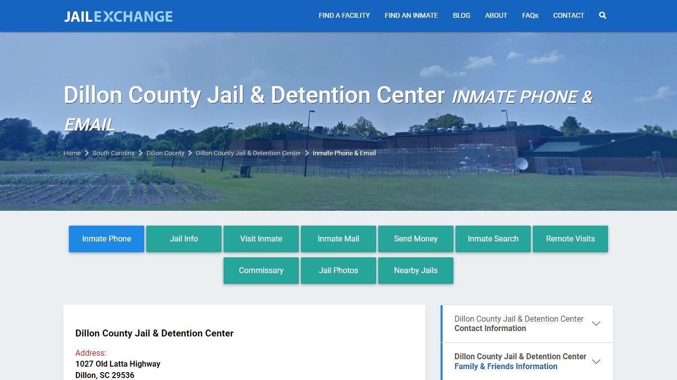 Dillon County Jail & Detention Center Inmate Phone & Email